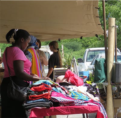 bric-a-brac stall at Maun Farmers Market | The Silver Nomad