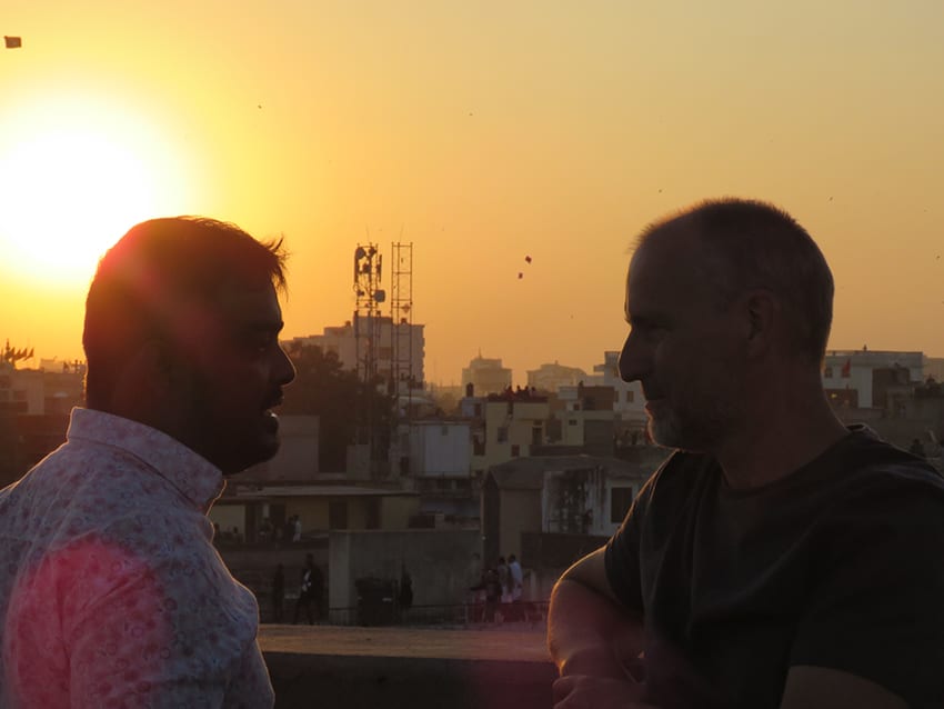 Imran and Alan at the Kite Festival in Jaipur