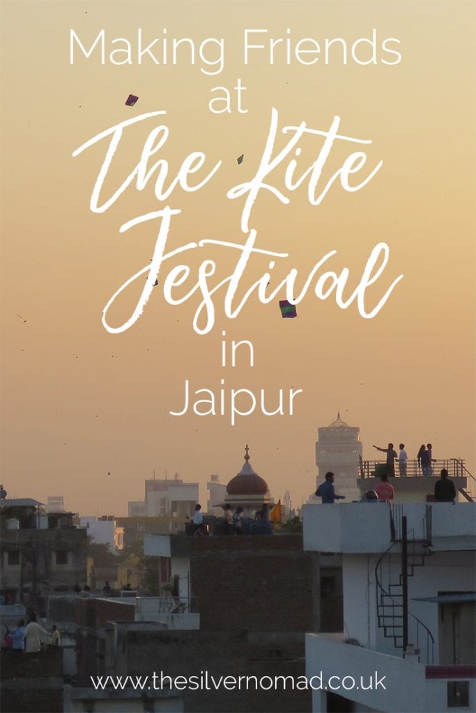 Making friends at the Kite Festival in Jaipur