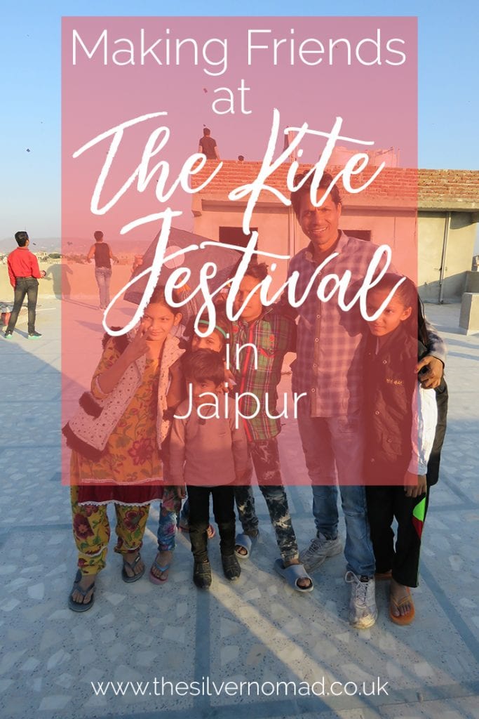Making friends at the Kite Festival in Jaipur
