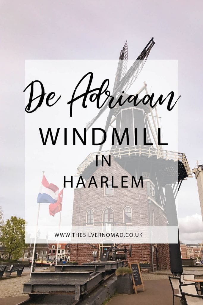 De Adriann Windmill in Haarlem with flag