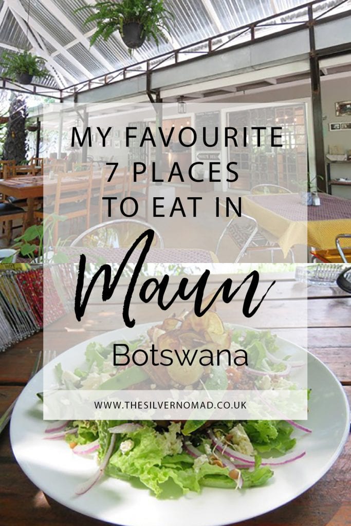 Maun in Botswana has some amazing places to eat. Excellent for vegetarians, vegans and meat-eaters alike.