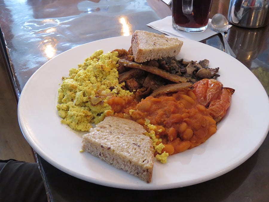 Vegan breakfast at Bread and Chocolate