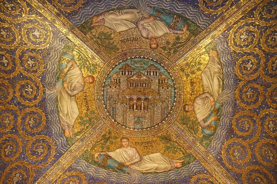 Aachen palace chapel mosaic