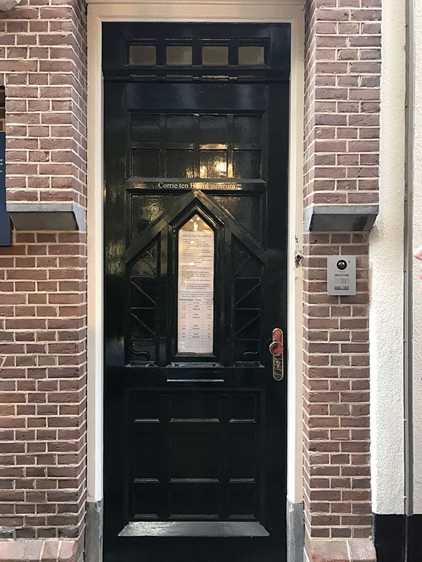 The unprepossessing door to the Corrie Ten Boom Museum