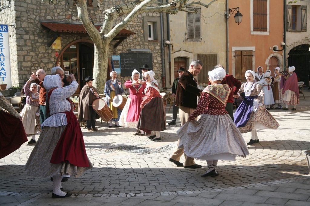 Traditional dancing in the streets of Claviers