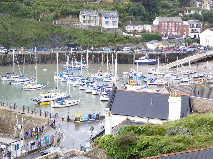The bay at Ilfracombe with yachts in the by and houses around it one of the best weekends in Devon