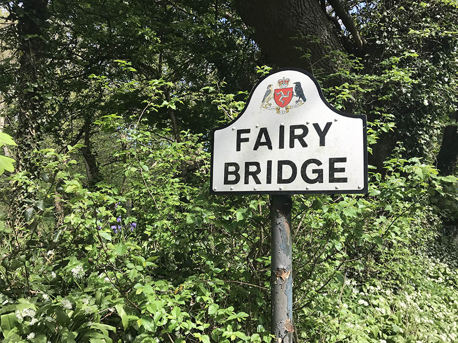sign saying Fairy Bridge at the bridge in Santon in the Isle of Man