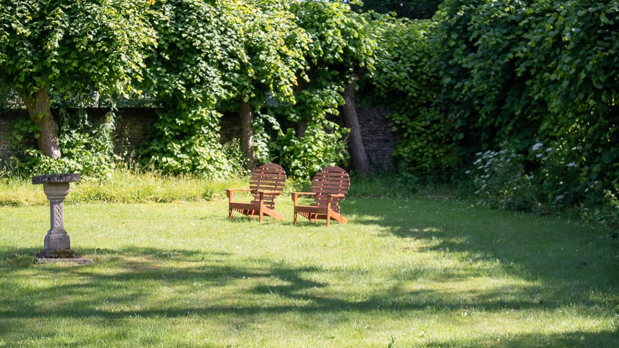seating in the back garden