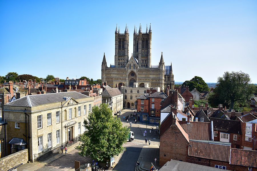 Lincoln Cathedral from castle walls