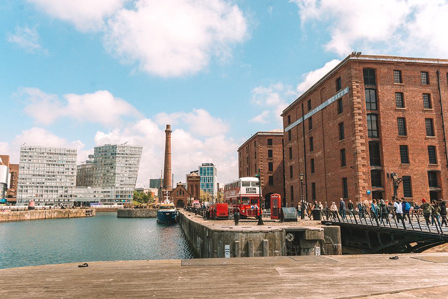 view of Liverpool docks