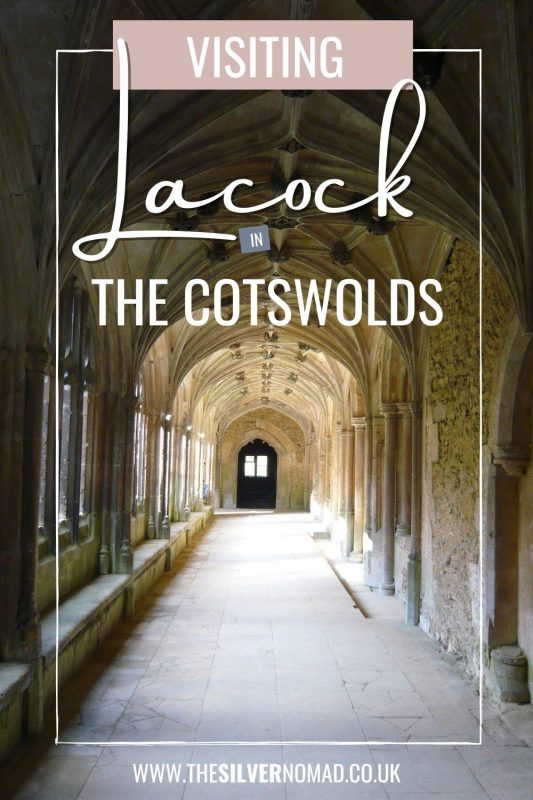 visiting Lacock in the Cotswolds showing the cloisters of the abbey