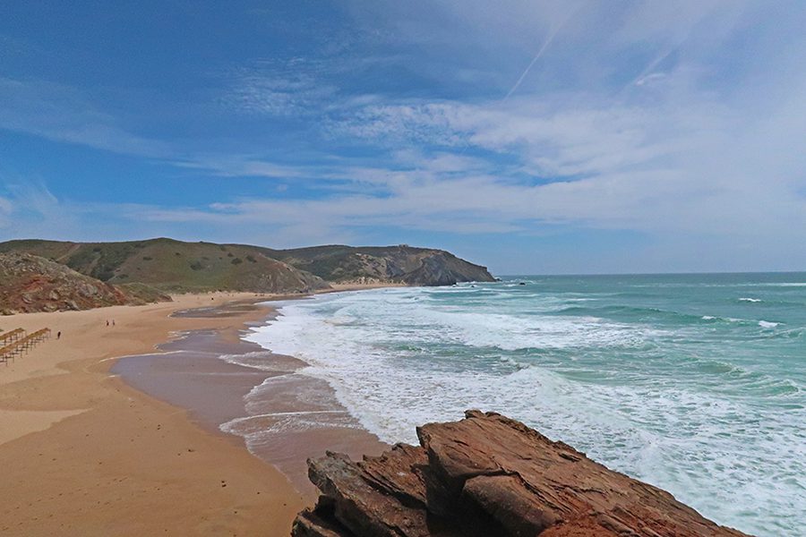 Beach and cliffs in the Algarve Portugal