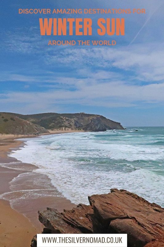 Beach in Portugal with Amazing Destinations for Winter Sun around the World written on top