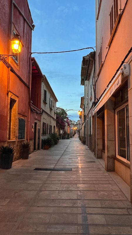 street in Alcudia Old Town at Dusk