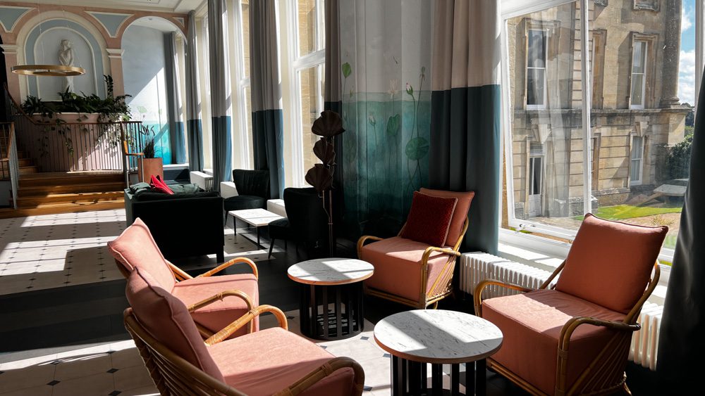 The Orangery with handpainted walls with a water and lily pond design