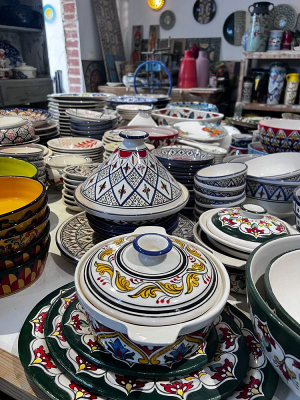 A small selection of the traditional painted colourful pottery
