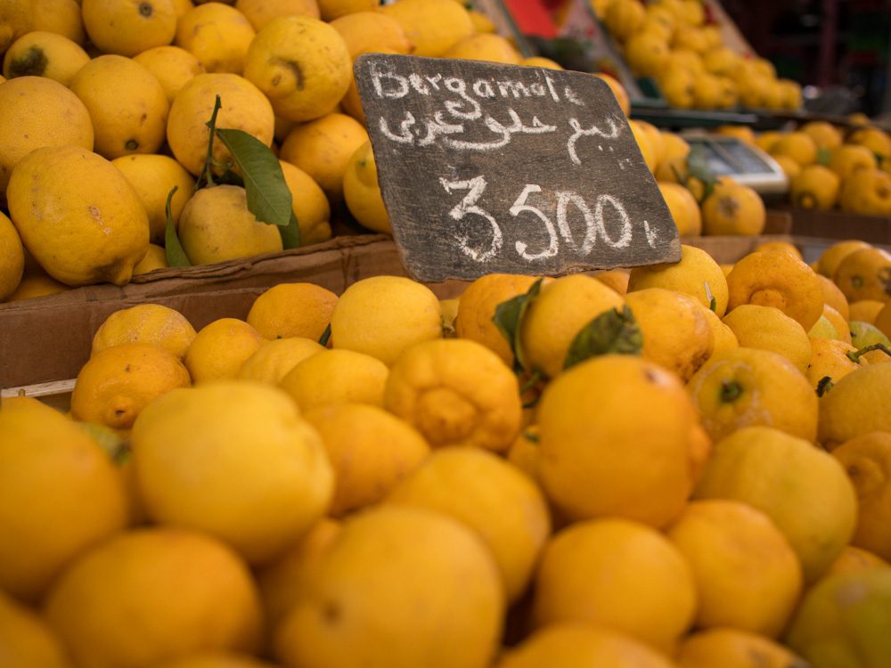 luscious piles of lemons in the Central Market