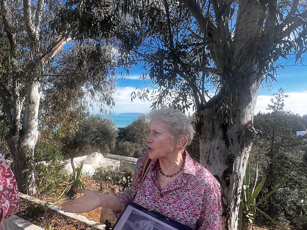 Winkie Williamson, Welsh historian and tour leader at Boron d'Erlanger's Palace, Sidi Bou Said