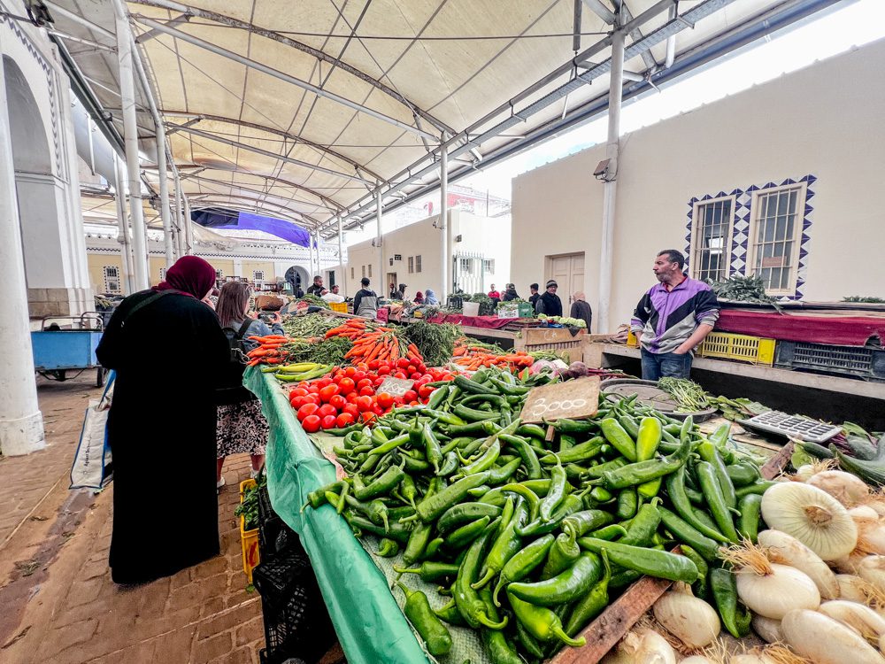 some of the vegetable stalls in the Central Market