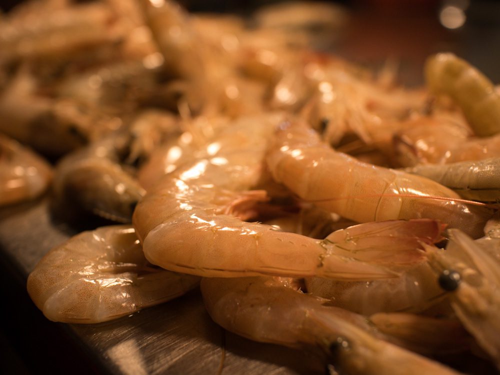 pile of prawns in the Central Market