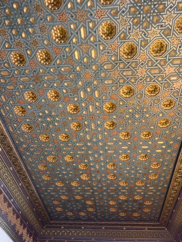 An intricate ceiling in the d'Erlanger Palace