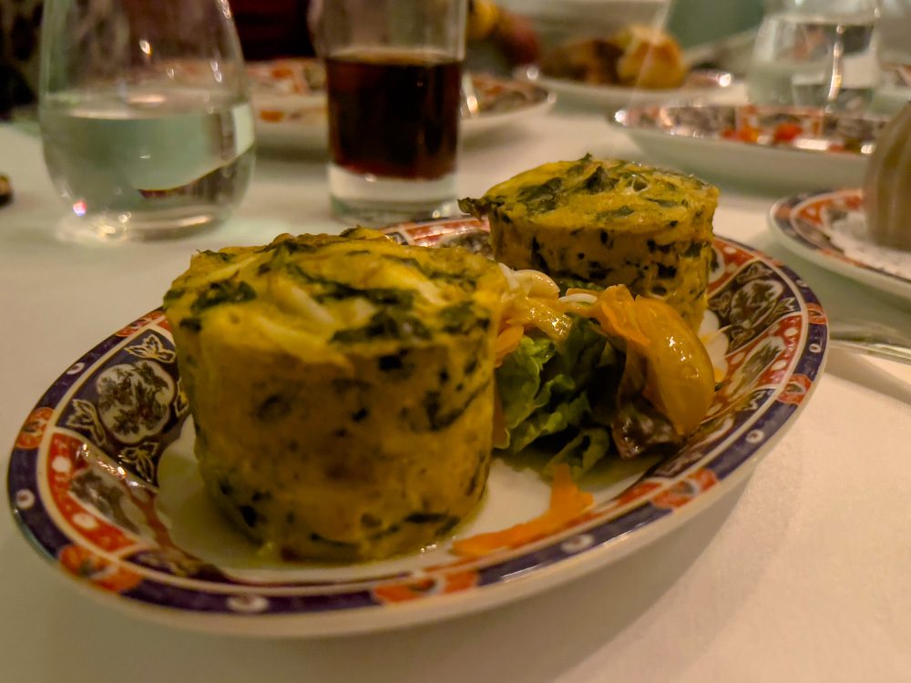 Tunisian Tajine made from spinach and eggs