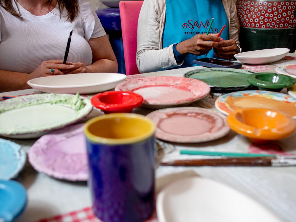 colourful plates with paint on them