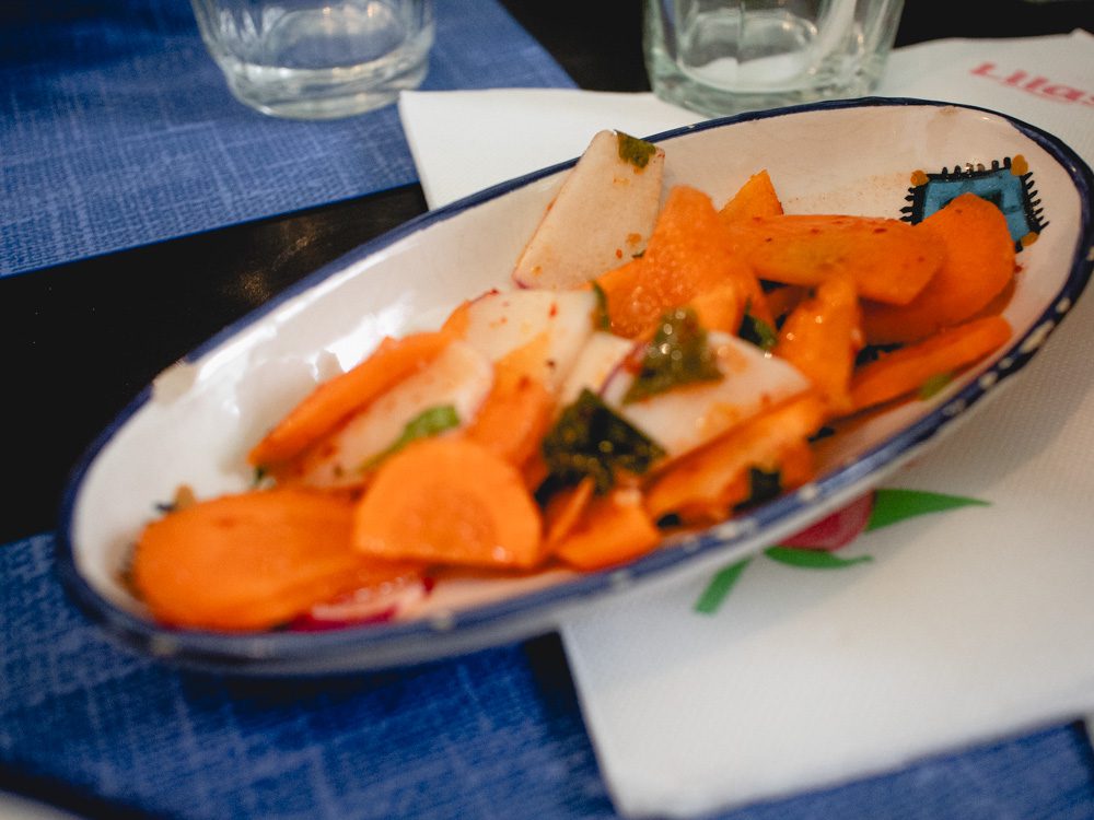 Torchi salad with carrot and turnip