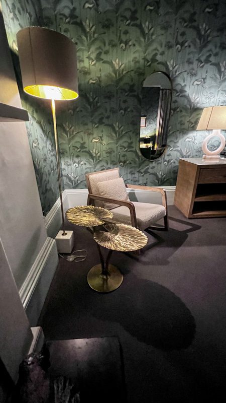 corner with chair and light