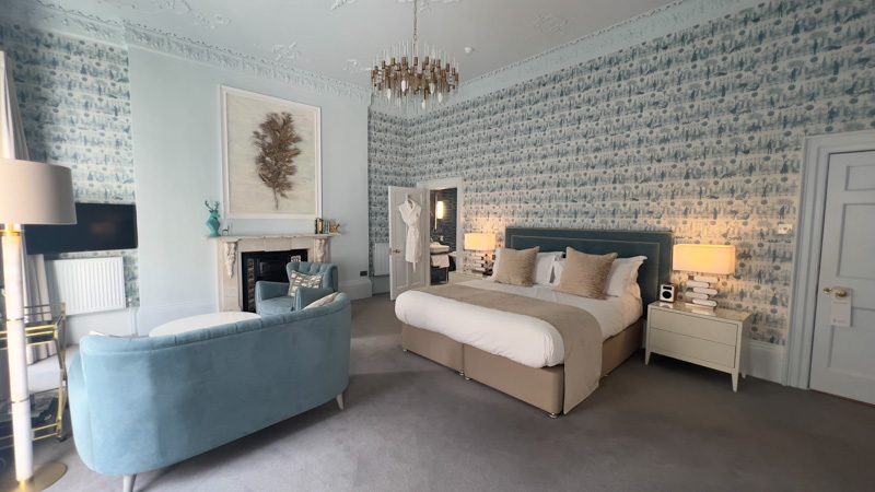 Junior Suite with soft blue and beige tones