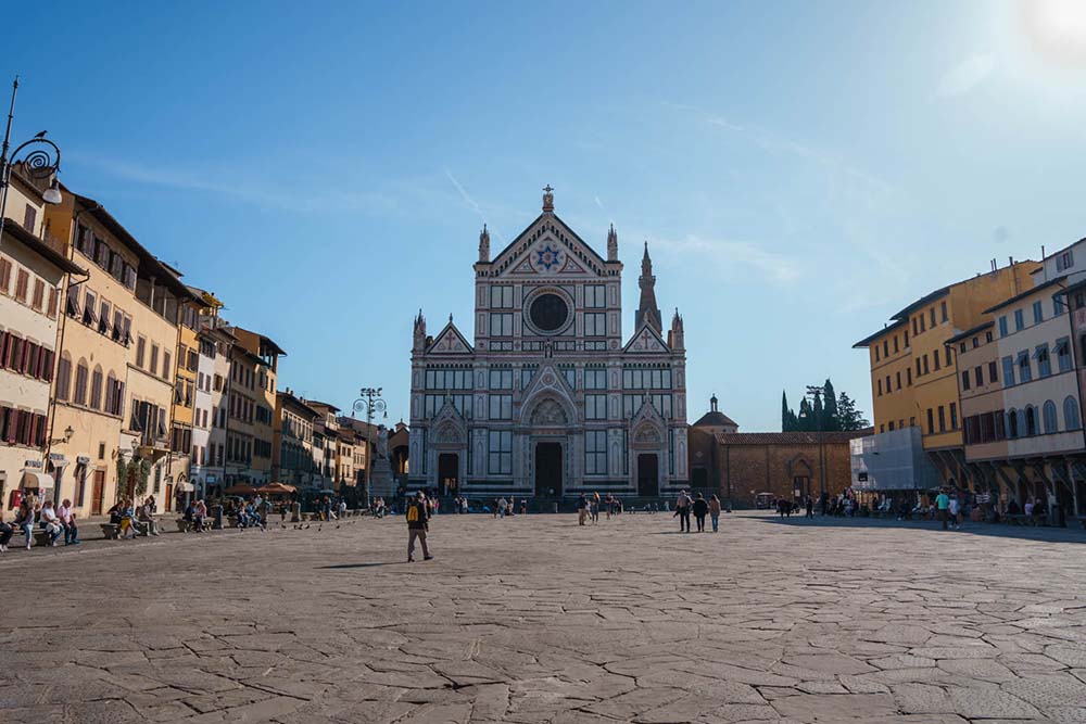 Santa Maria Novella with empty paved square in front of