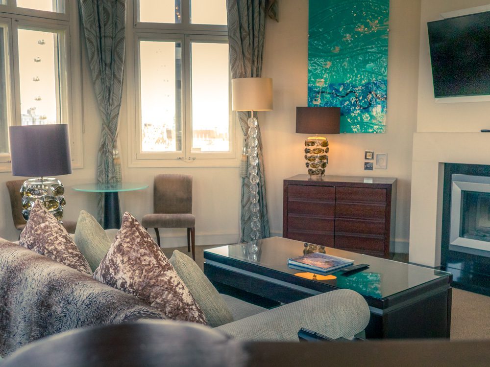 The deluxe Tower Suite at The Royal Horseguards Hotel